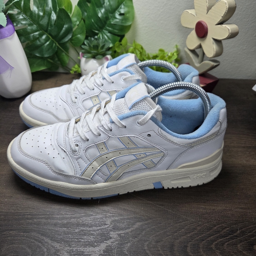 ASICS® EX89 White Cream Carolina Blue 1201A476 Men's Size 8 New Classic #0072